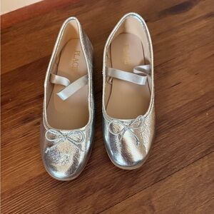 PLACE Silver Ballet Flats with Bow, school, talent show, ballerina, holidays